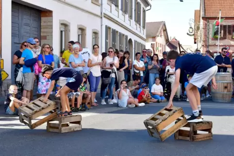 Der Winzervierkampf hat in Gönnheim Tradition. 