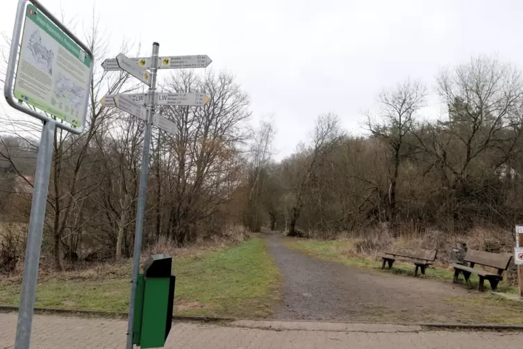 Vom Kleinsägmühlerhof bis zum Bahnhofsplatz in Altleiningen wäre schon ein Weg vorhanden, der aber auch noch einiges an Arbeit e