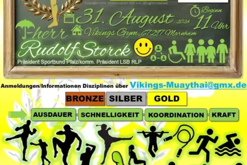 Der Flyer der Vikings zum Deutschen Muaythai-Sportabzeichen, das erstmals am 31. August abgelegt werden kann. 