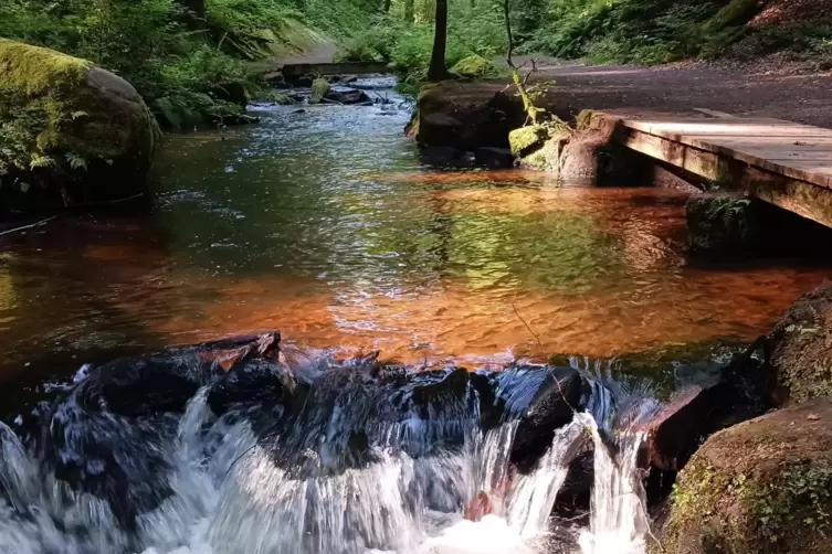 Mit Wasserfall: die Karlstalschlucht.