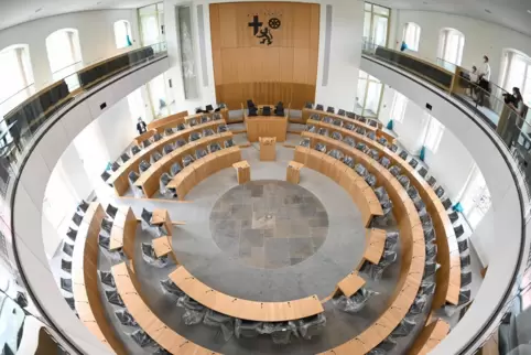 Der Plenarsaal im Deutschhaus in Mainz. 