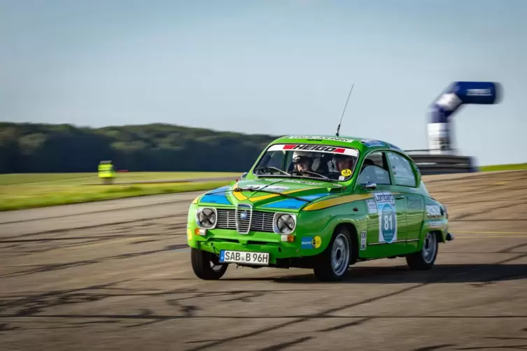 Ein Hingucker im vergangenen Jahr: das grüne Rallyeauto der Marke Saab von Marc Ternes. 