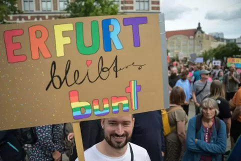 Demonstration gegen Rechtsextremismus in Erfurt