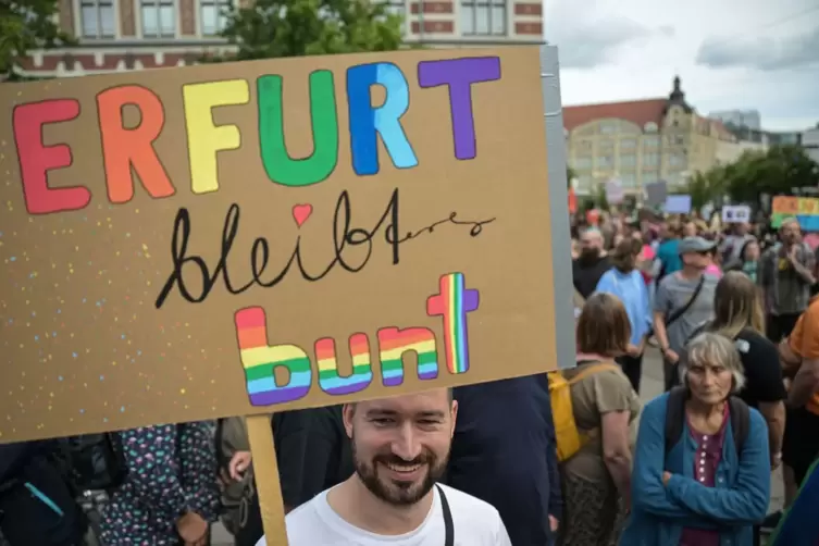 Demonstration gegen Rechtsextremismus in Erfurt