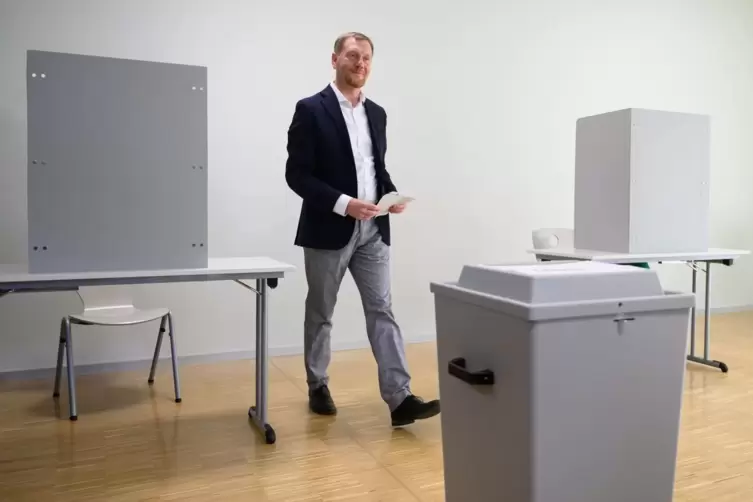 Landtagswahl Sachsen - Stimmabgabe Kretschmer