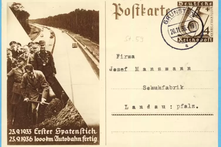 Die Nationalsozialisten versuchten die Autobahn für sich zu vereinnahmen. Medienwirksam setzte Adolf Hitler den ersten Spatensti