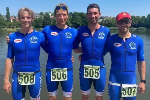 Ein Teil des Endurance-Teams des FK Pirmasens (von links): Klaus Krämer, Eik Tietz, Kapitän Nils Klein und Philipp Lebhardt.