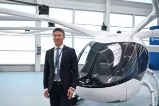 Hangar für elektrisch angetriebenes Flugtaxi Volocopter