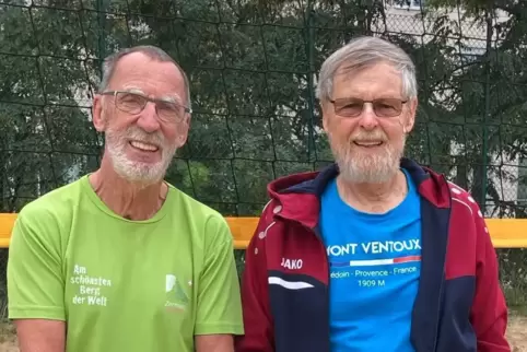 Der Rammelsbacher Volker Böhr (links) und der Bottroper Hans-Jürgen Fuhrmann belegten bei den Deutschen Meisterschaften der Beac