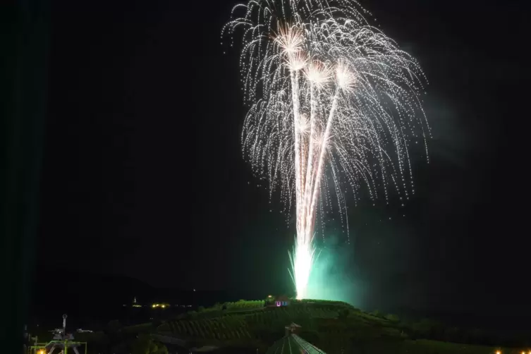 Feuerwerk auf dem Wurstmarkt am vergangenen Dienstag. 