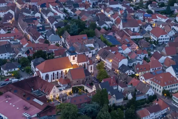 Die Jutta-Roth-Stiftung fördert Projekte, die der Verschönerung Wachenheims dienen. In der Bildmitte ist die Georgskirche zu seh