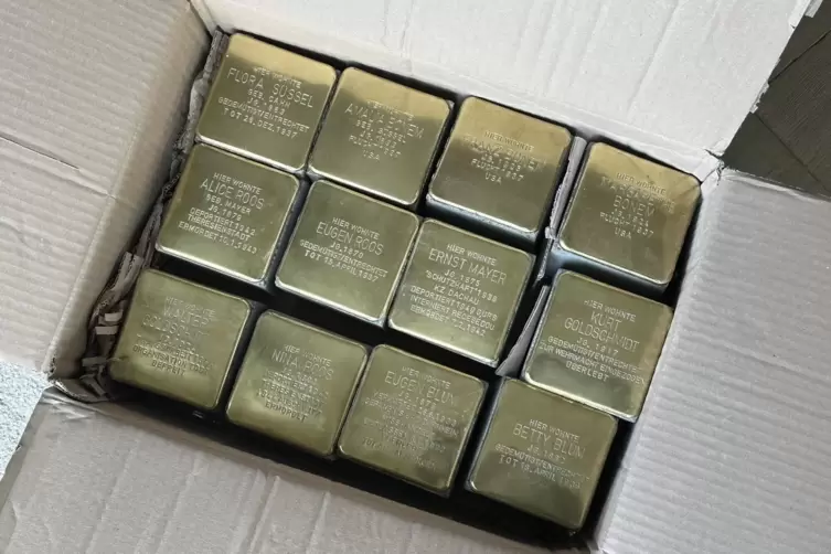 Zugestellt: Die Stolpersteine für die Verlegung im Oktober sind schon in Speyer.