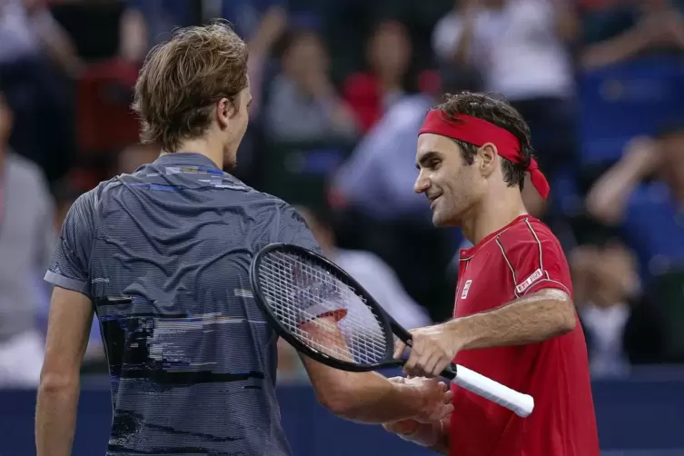 Alexander Zverev und Roger Federer