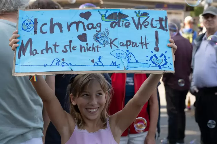 Demonstranten in Frankfurt. 