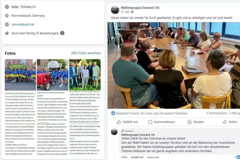 Auf ihrer Facebookseite informiert die Wählergruppe Danneck über ihre Arbeit.