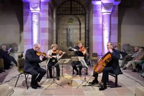 Das Mandelring Quartett in der Krypta des Doms.