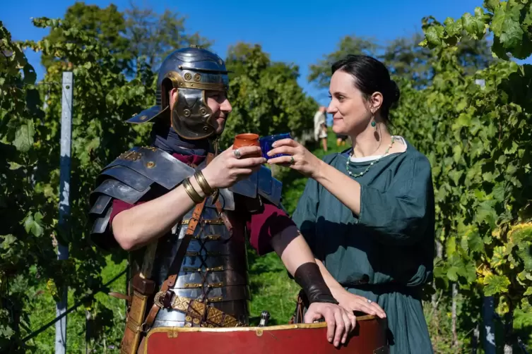 Die römische Weinlese ist ein Höhepunkt des Fests am Wochenende. 