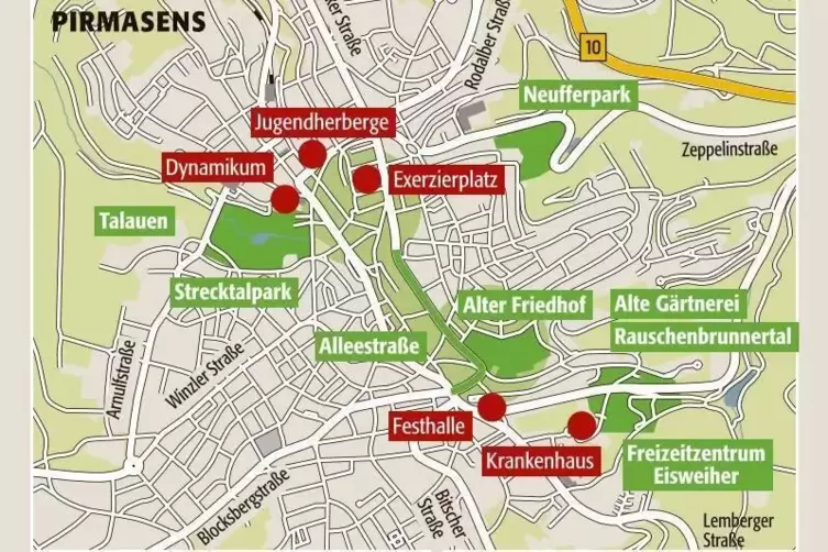 Für die Landesgartenschau 2032 soll sich eine Grünachse quer durch Pirmasens ziehen. 