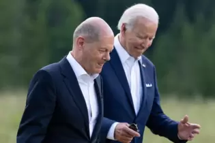 Sind in vielen politischen Fragen auf gleicher Wellenlänge: Bundeskanzler Olaf Scholz und US-Präsident Joe Biden.