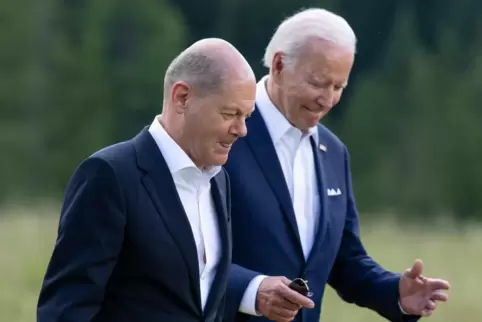 Sind in vielen politischen Fragen auf gleicher Wellenlänge: Bundeskanzler Olaf Scholz und US-Präsident Joe Biden. 