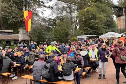 Besonders am Eiswoog sammeln sich die Menschen und genießen die eine oder andere Weinschorle. 