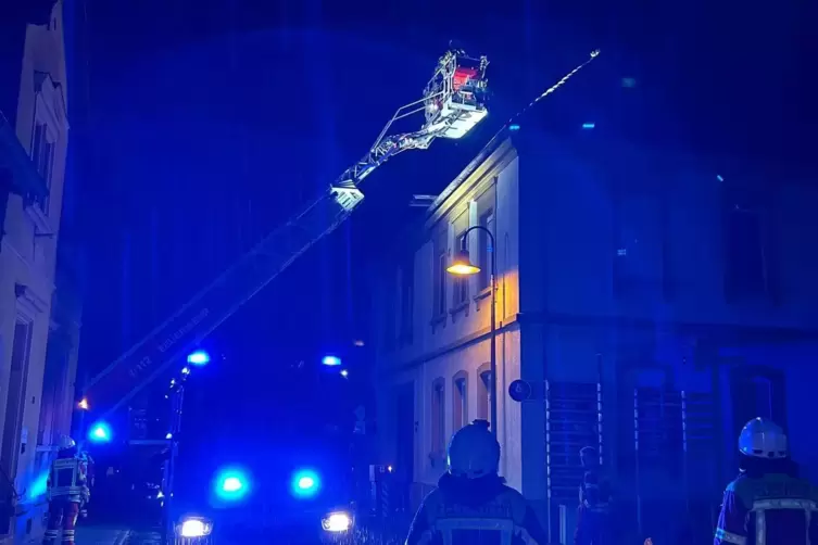 Die neue Drehleiter der Wachenheimer Feuerwehr kam bei der Tierrettung zum Einsatz. 