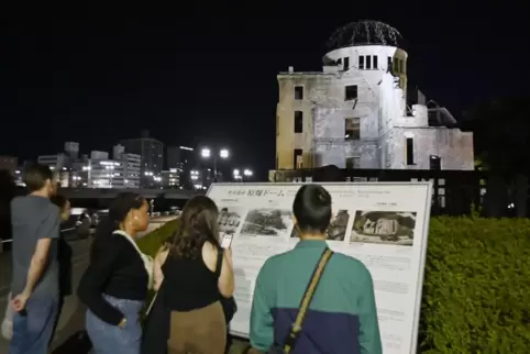 Der Genbaku Dome im Friedenspark von Hiroshima erinnert an den Atombombenabwurf vor 79 Jahren. 