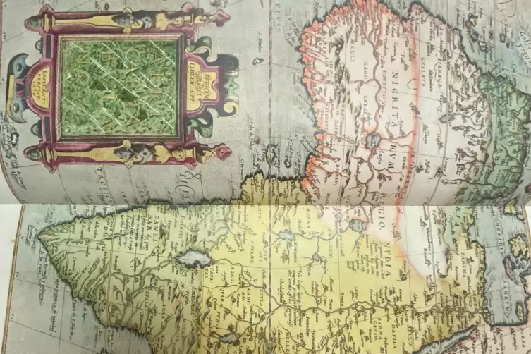 Abraham Ortelius: „Africa tabula nova“ aus dem „Welttheater“, der erste Atlas im modernen Sinn, gedruckt 1612 durch Johann Koler