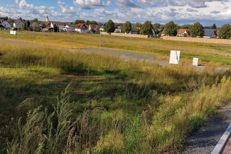 Noch sieht das Neubaugebiet „Am Kirchhof“ sehr nach Wiese aus. Doch schon bald sollen hier Häuser hochgezogen werden.