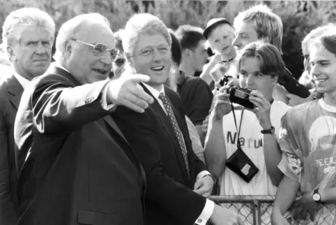 Bill Clinton bei seinem Besuch 1995 in Ludwigshafen