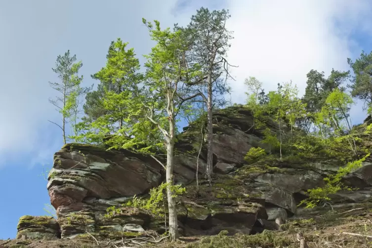 Mit seinen Füßen soll der riesenhafte Teufel diese Felsen geformt haben. Eine gigantische Sage.