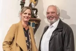 Gründungsmitglieder Susanne Kerbeck-Klein und Axel Günther in der St. Michael-Kirche in Leistadt.