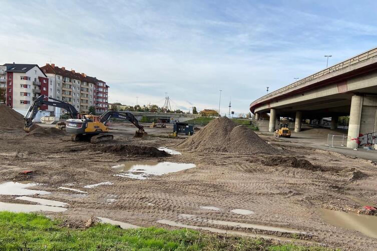 Vorbereitende Arbeiten für die Helmut-Kohl-Allee, die Anfang der 2030er-Jahre die Hochstraße Nord ersetzen soll.