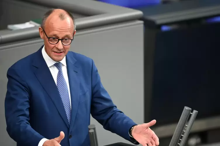 Friedrich Merz im Bundestag. 