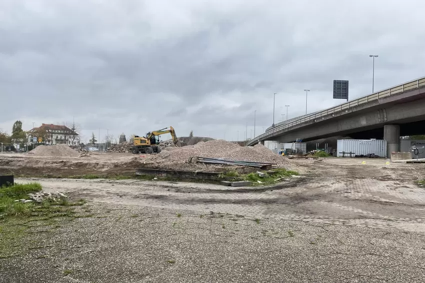 Auf dem Messplatz wird gebaggert für die neue Allee.