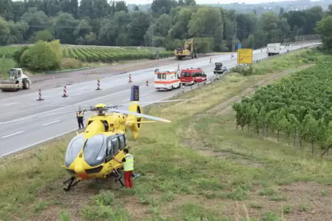 Auch ein Rettungshubschrauber war im Einsatz. 