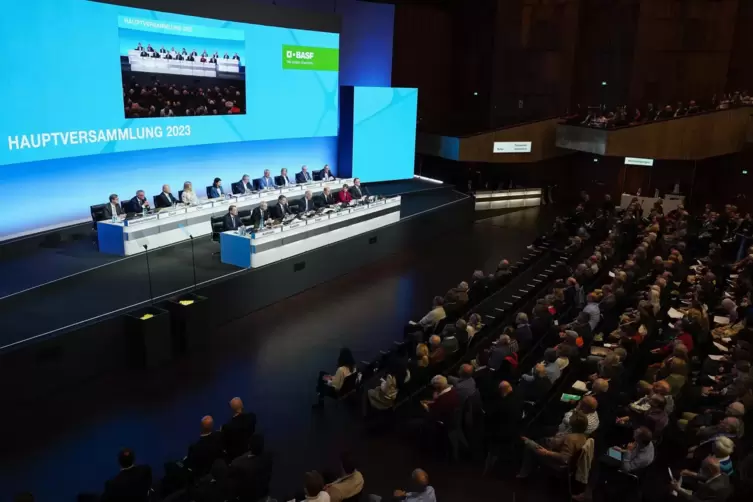 Die Hauptversammlung der BASF fand 2023 (im Bild) und 2024 im Kongresszentrum Rosengarten in Mannheim statt. 