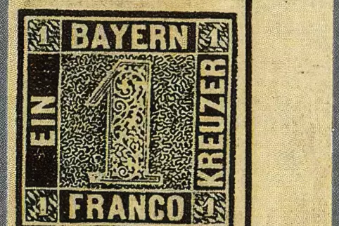 Der Schwarze Einser, die erste in Deutschland herausgegebene Briefmarke.