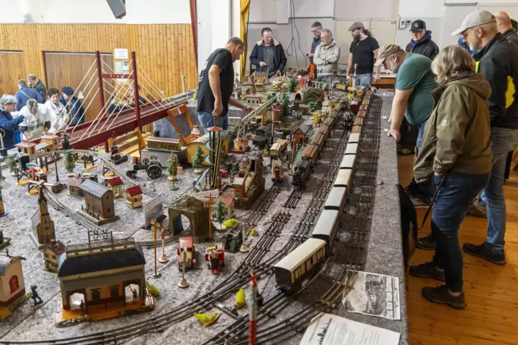 Liebevoll und detailreich zusammengestellt ist die große Spur1-Eisenbahnanlage beim Freinsheimer Museumsfest. Das fand am verlän