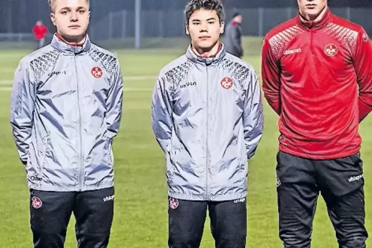 Neu beim FCK II (von links): Julius Lammenett, Kadin Brian Chung und Torwart Cedric Colin Veser.