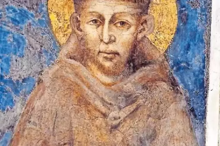 Franz von Assisi: historische Darstellung des Heiligen. Von seinen Speyerer Gefährten sind keine Porträts überliefert.