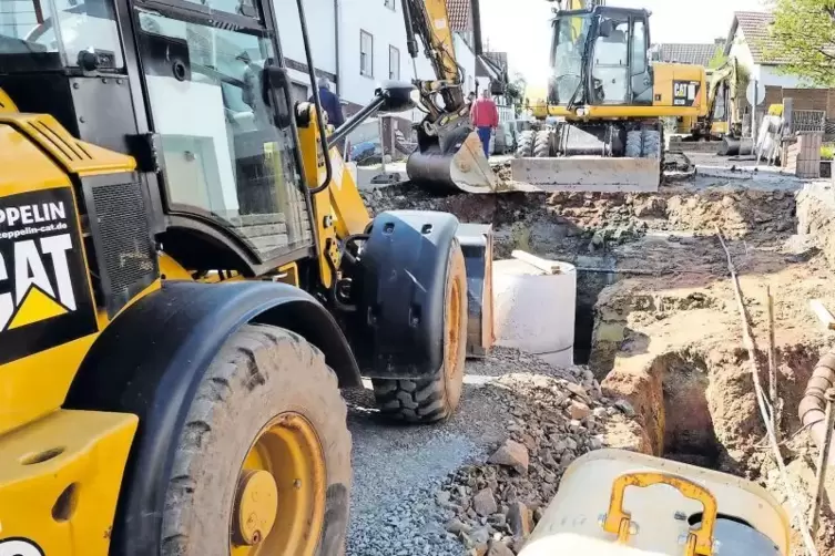 Die Straße Am Hirschbusch wird derzeit ausgebaut.