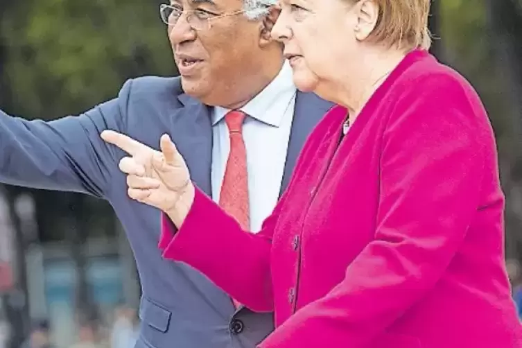 Die EU-Staaten pochen weiter auf Zollausnahmen. Das Thema beschäftigte Kanzlerin Merkel bei einem Besuch in Portugal, hier mit P