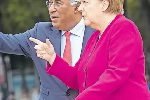 Die EU-Staaten pochen weiter auf Zollausnahmen. Das Thema beschäftigte Kanzlerin Merkel bei einem Besuch in Portugal, hier mit P