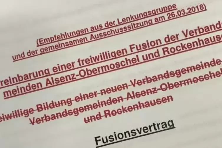 Seit vergangenen Herbst verhandeln die Verbandsgemeinden Alsenz-Obermoschel und Rockenhausen über eine freiwillige Fusion. Nun l