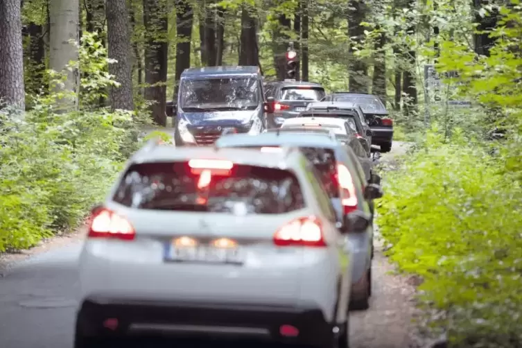 Das hat es noch nie gegeben: Per Ampelsteuerung wurde der komplette Verkehr nach Dansenberg gestern über den Waldweg navigiert.