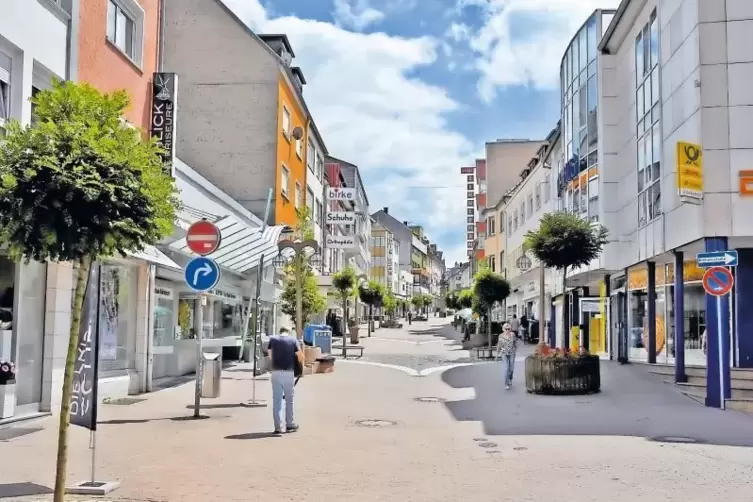 Die obere Hauptstraße in Pirmasens.