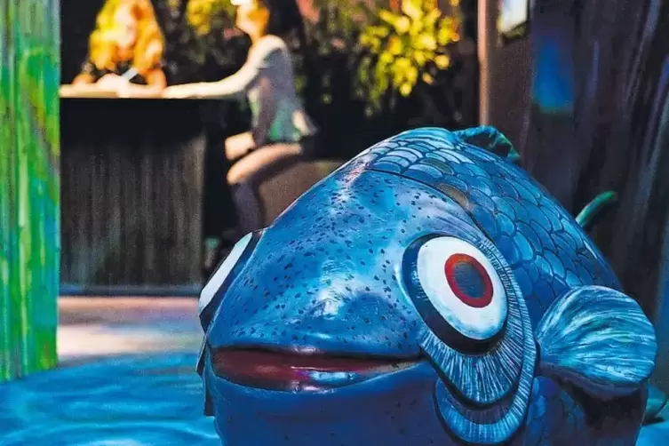 Ein Schilfhaus im Mühlenweiher: die Welt des „kleinen Wassermanns“ in der Ausstellung.