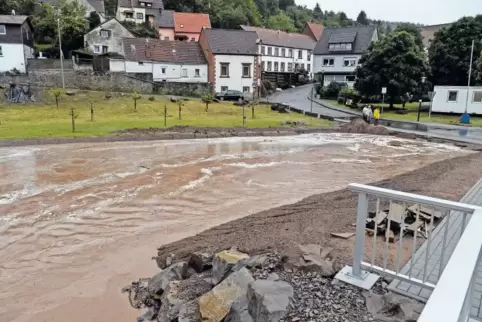 Total überschwemmt war beim jüngsten Starkregenereignis im Juni auch die Ortsmitte von Rammelsbach.