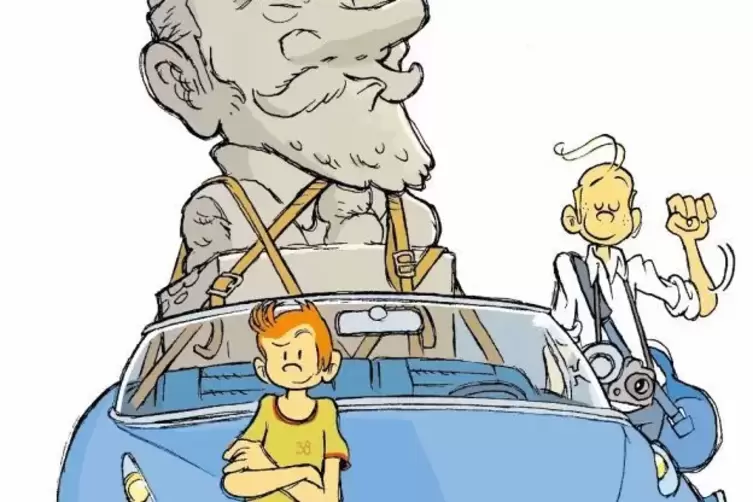 Go East: Spirou (links), Fantasio und Pips.